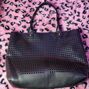 Black Laser Cut Out Tote Bag